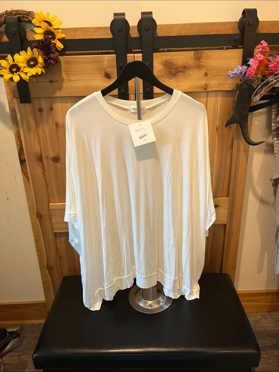 Tops - Accent Relaxed White Short Sleeve Tee - Lightweight Oversized Fit